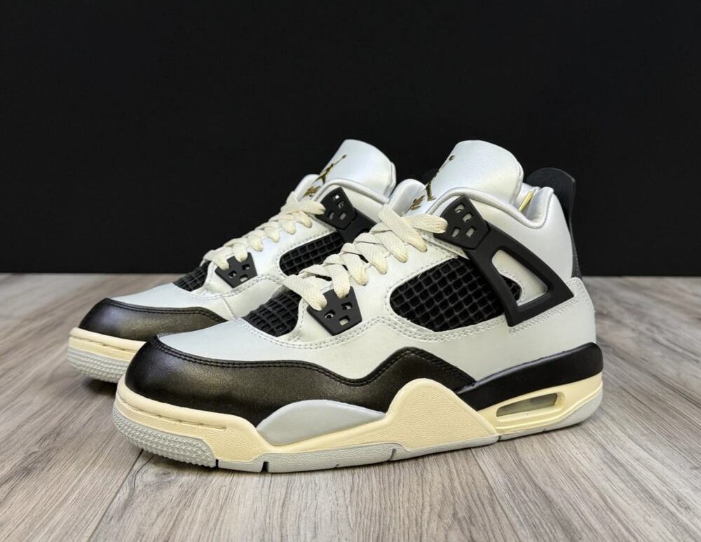 Air Jordan 4 Retro GS Platinum Gold Pure Platinum FZ8585-070 Youth Size 6Y NEW